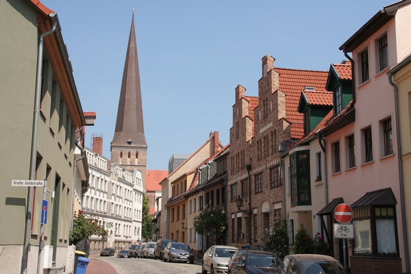 Zlata ulica in Petrikirche v Rostocku